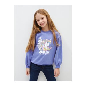 LC Waikiki Crew Neck Printed Long Sleeve Girl's Sweatshirt