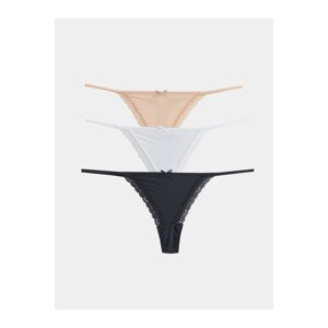 LC Waikiki 3-Pack of Lace Detailed Thong Panties