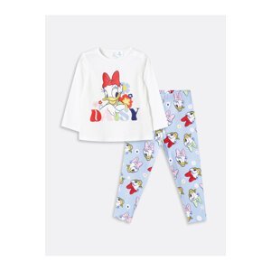 LC Waikiki Crew Neck Long Sleeve Daisy Duck Printed Baby Girl Pajama Set