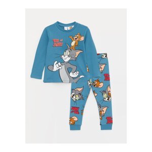 LC Waikiki Crew Neck Long Sleeve Tom & Jerry Printed Baby Boy Pajamas Set
