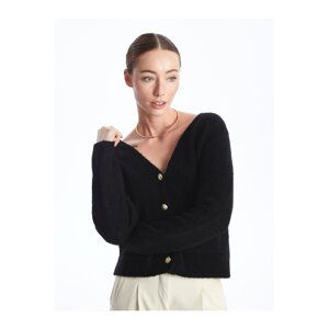 LC Waikiki V-Neck Plain Long Sleeve Women's Knitwear Cardigan