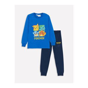 LC Waikiki Crew Neck Pokemon Printed Long Sleeve Boys' Pajamas Set