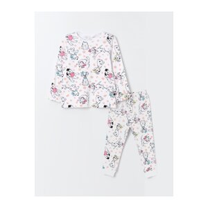 LC Waikiki Crew Neck Long Sleeve 101 Dalmatians Printed Baby Girl Pajamas Set