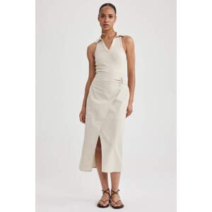 DEFACTO Cotton Lined Normal Waist Midi Skirt
