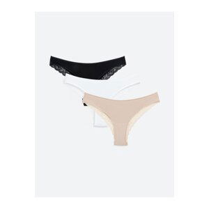 LC Waikiki 3-Pack of Lace Detailed Brazilian Briefs