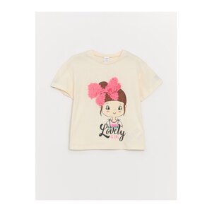 LC Waikiki Crew Neck Printed Short Sleeve Baby Girl T-Shirt