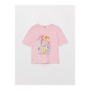 LC Waikiki Girls' Crew Neck Printed Short Sleeve T-Shirt