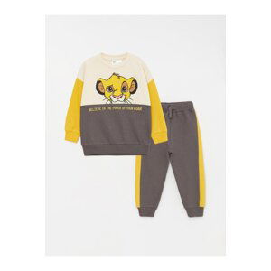 LC Waikiki Crew Neck Long Sleeve The Lion King Printed Baby Boy Sweatshirt and Trousers 2-Set