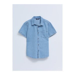 LC Waikiki Basic Short Sleeve Boy Jean Shirt