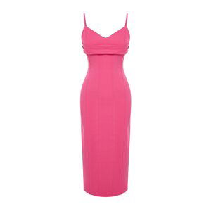 Trendyol Fuchsia Elegant Fitted Evening Dress