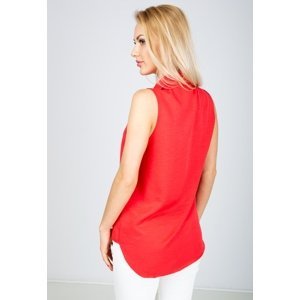 Elegant lady's shirt with collar - red,
