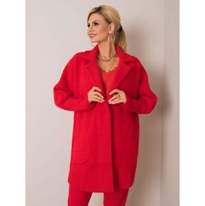 Red fluffy alpaca coat