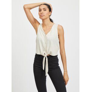 Creamy Short Top with Tie VILA Anika - Women