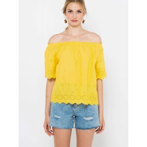 Yellow blouse with exposed shoulders CAMAIEU - Ladies