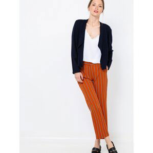 Orange Shortened Striped Trousers CAMAIEU - Women