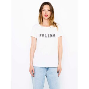 White T-shirt with CAMAIEU - Women