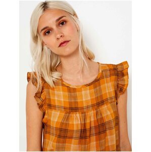 Orange plaid blouse CAMAIEU - Ladies