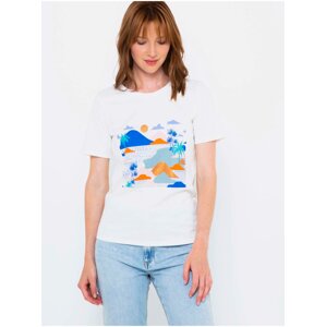 White T-shirt with print CAMAIEU - Women