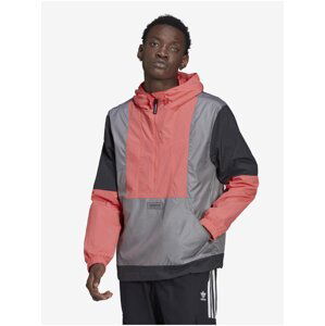 Pink and Grey Men's Lightweight Hooded Jacket adidas Originals - Men