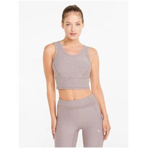 Light purple womens sports cropped tank top Puma Studio Yogini - Women