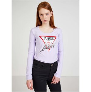 Light purple Ladies T-shirt with print Guess - Women