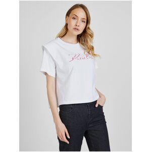 Women's White T-shirt with shoulder pads KARL LAGERFELD - Women
