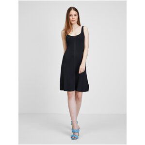 Black Ladies Ribbed Dress Guess Lucille - Ladies