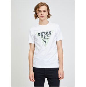 White Mens T-Shirt Guess Rusty - Men