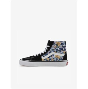 Vans Blue Black Womens Patterned Ankle Sneakers with Suede Details - Women