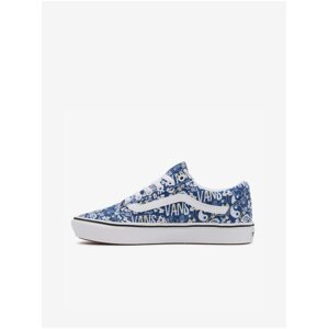 Blue Womens Patterned Sneakers VANS UA Comfy Cush Old Skool - Women