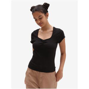 Black Women's T-Shirt with Pleated VANS Lydia - Women