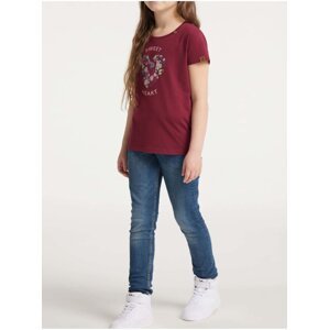 Burgundy girly T-shirt Ragwear Violka - Girls