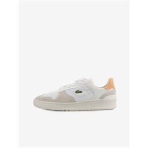 Beige and White Women's Leather Sneakers Lacoste Perf Shot - Women