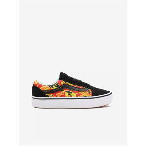 Orange-black kids patterned suede sneakers VANS Flame Camo - Boys