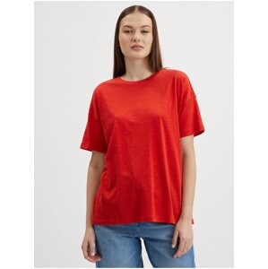 Red loose basic T-shirt Noisy May Mathilde - Women