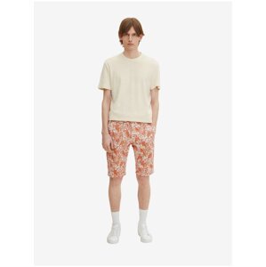 White/Orange Men's Patterned Tom Tailor Shorts - Men's