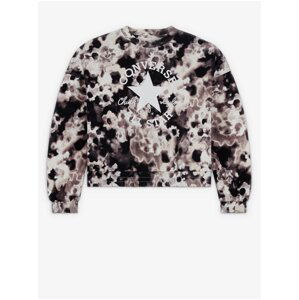 Cream-Black Women's Floral Sweatshirt Converse - Women