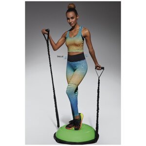 Bas Bleu WAVE 90 sports leggings with wasp waist effect and colorful print