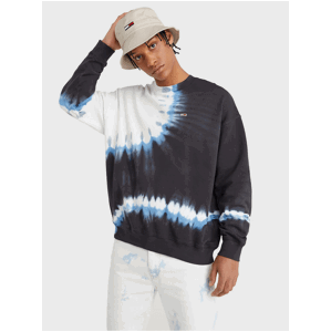 White and Black Mens Patterned Sweatshirt Tommy Jeans - Men