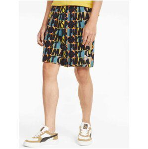 Blue and Black Mens Patterned Sports Shorts Puma - Men