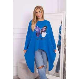 Oversize print blouse violet blue