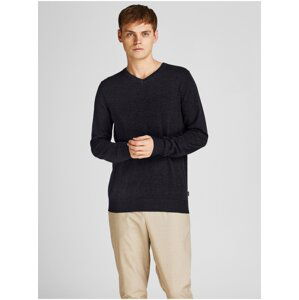 Black basic sweater Jack & Jones Emil - Men