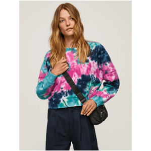 Blue-pink ladies batik sweatshirt Pepe Jeans Mery - Ladies