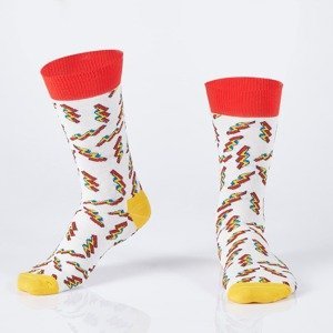 Cream men's socks with flash