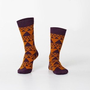 Red women's socks with triangles