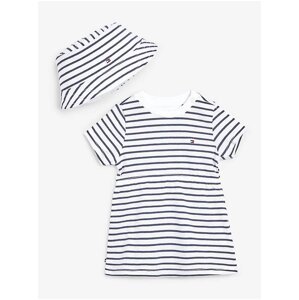 Tommy Hilfiger Set of girly striped dress and hat in blue and white Tommy Hi - Girls