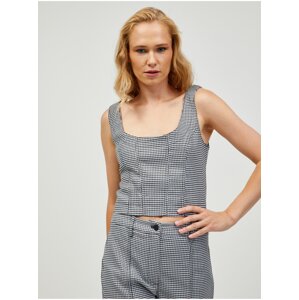 Black Checkered Top Guess Aude - Women