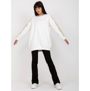 Basic white-beige sweatshirt tunic of oversized cut RUE PARIS