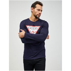 Dark blue Mens Long Sleeve T-Shirt Guess - Men