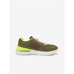 Khaki Mens Leather Sneakers Calvin Klein Jeans - Men